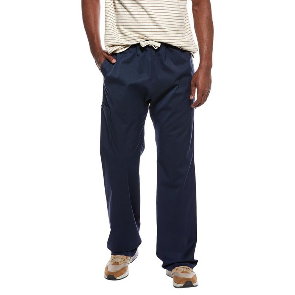 Palm Angels Mens  Wool-Blend Woven Pant, Navy